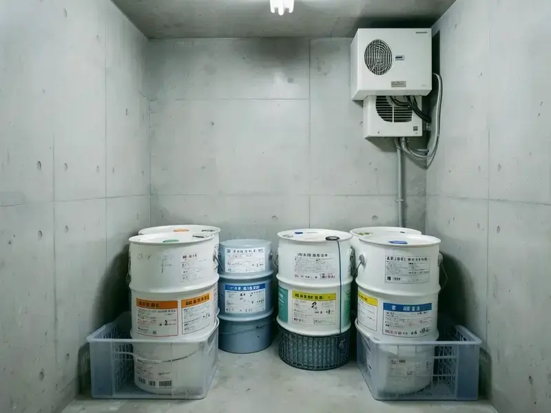 専用の安全管理がなされた有害廃棄物の保管室